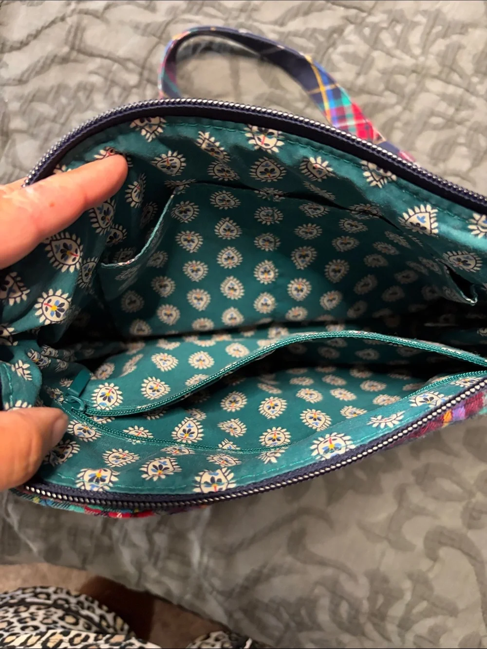 Vera Bradley Navy Multi Quilted Plaid Crossbody